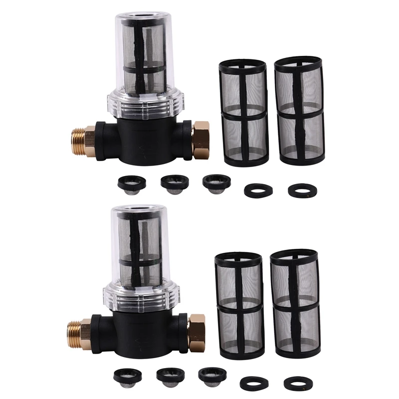 2X 3/4Inch Garden Hose Filter For Pressure Washer Inlet Water, Sediment Filter Attachment With 4 Extra 100 Mesh Screen
2X 3/4Inch Garden Hose Filter For Pressure Washer Inlet Water, Sediment Filter Attachment With 4 Extra 100 Mesh Screen