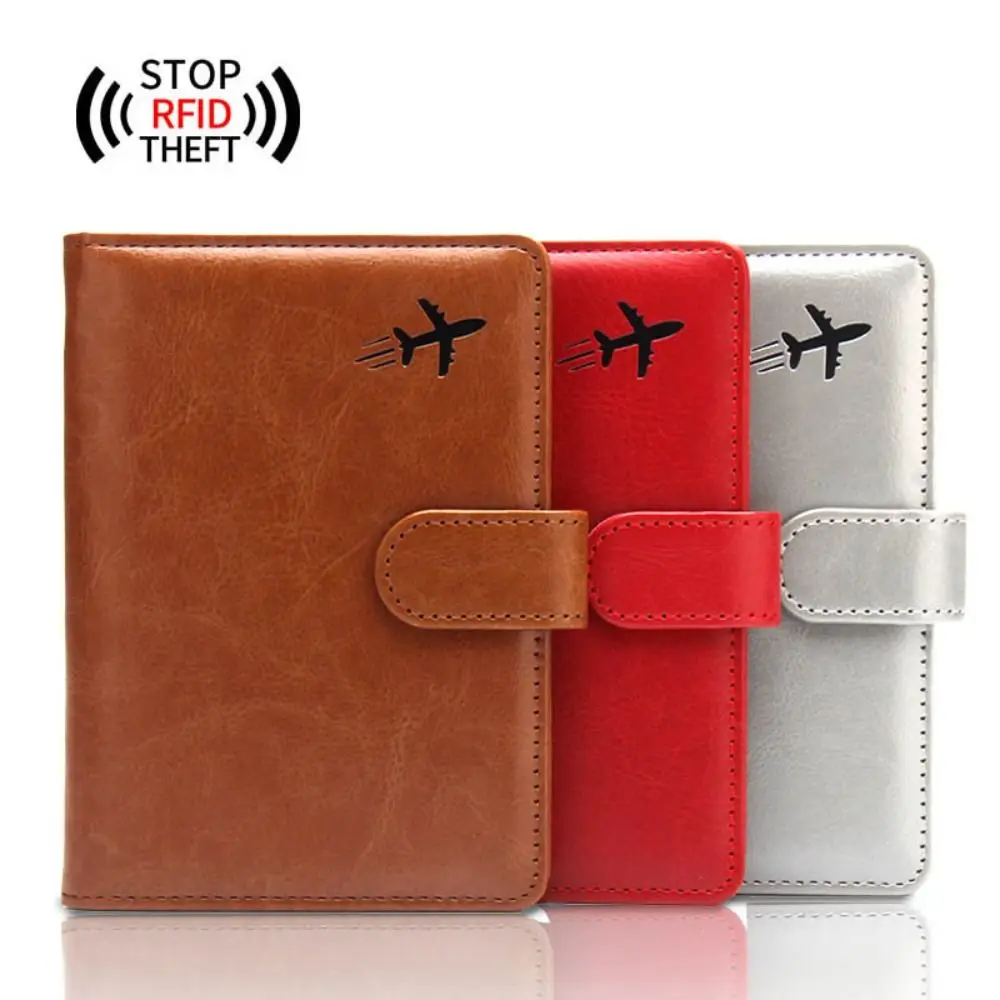 

PU Leather RFID Business Passport Cover Waterproof Multi-card Document Credit Card Case Anti-theft ID Card Pouch Travel