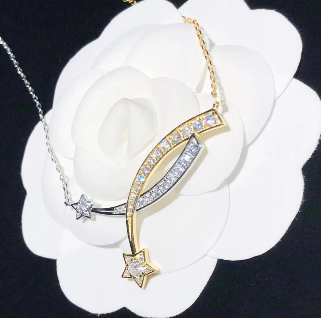 High Qulity 925 Sterling Silver Zircon Necklace Moon Star Anniversary Party Comet Crytal Pendant Necklaces Luxury Jewelry Gift
High Qulity 925 Sterling Silver Zircon Necklace Moon Star Anniversary Party Comet Crytal Pendant Necklaces Luxury Jewelry Gift