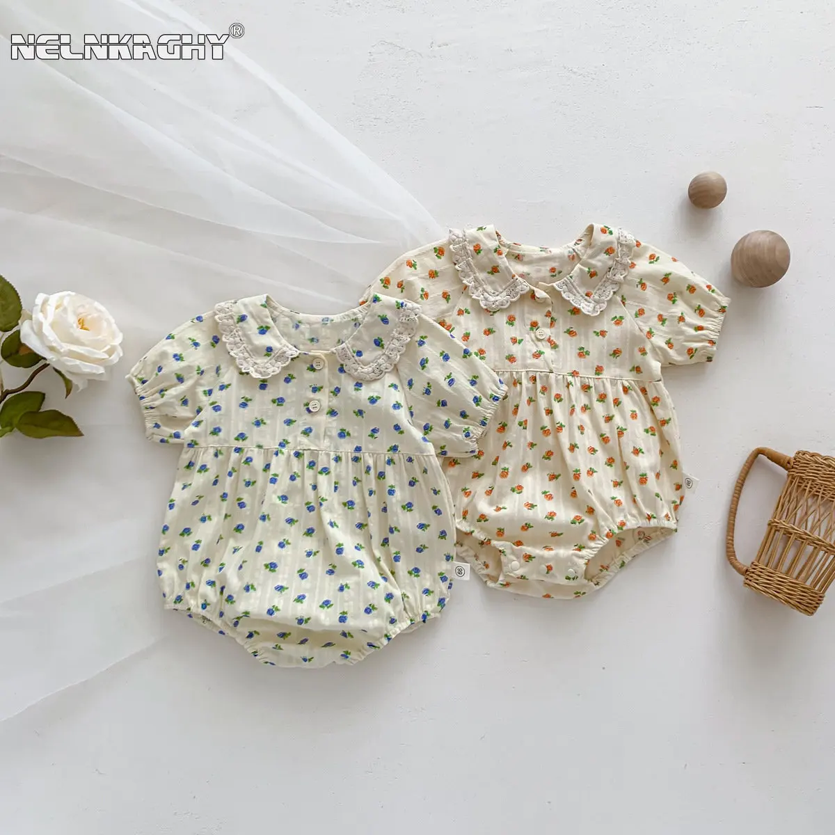 Newborn Baby Girls Summer Short Sleeve Turn Down Collar Flower Outwear Infant Kids Cotton Jumpsuits Toddler Bodysuit 유아복
Newborn Baby Girls Summer Short Sleeve Turn Down Collar Flower Outwear Infant Kids Cotton Jumpsuits Toddler Bodysuit 유아복