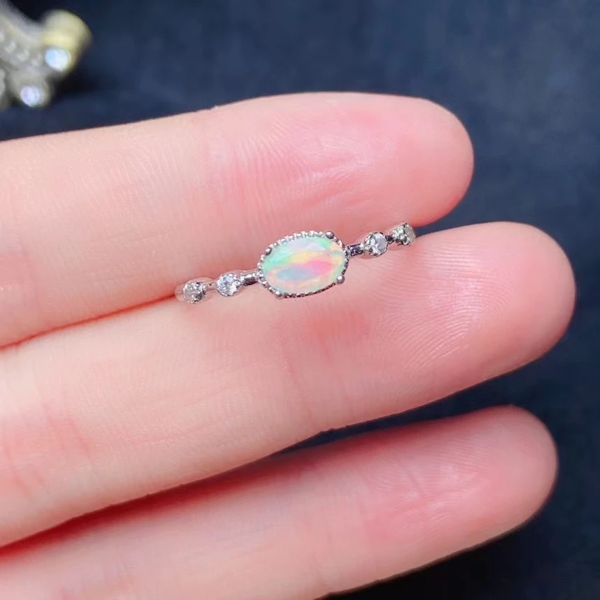 Cute Silver White Opal Ring for Daily Wear 5mm*7mm Natural Opal Silver Ring October Birthstone Gift for Girl
Cute Silver White Opal Ring for Daily Wear 5mm*7mm Natural Opal Silver Ring October Birthstone Gift for Girl