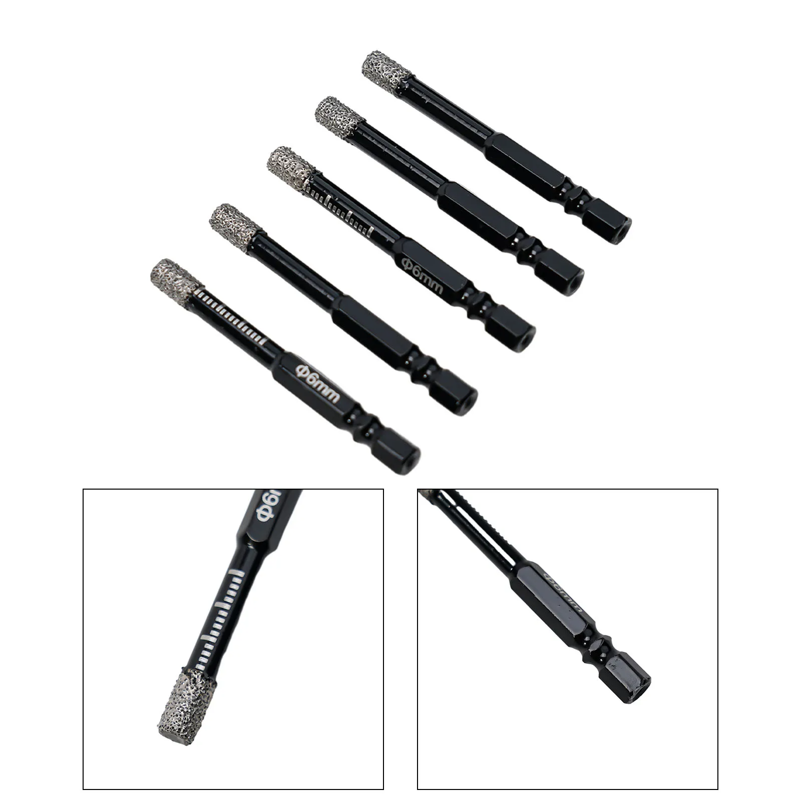 5pcs 6.35mm Hex Handle Vacuum Brazed Dry Drill Bits Hole Saw Cutter 6mm/8mm High Efficiency Multi-purpose Drilling
5pcs 6.35mm Hex Handle Vacuum Brazed Dry Drill Bits Hole Saw Cutter 6mm/8mm High Efficiency Multi-purpose Drilling