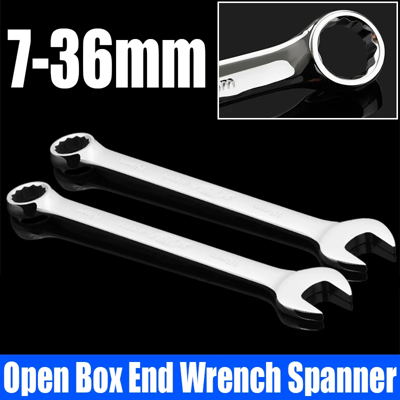 1PCS Combination Wrench 7-36mm Open Box End Wrench Plum Blossom Open Spanner Hex Spanner Wrench Car Repair/Household Hand Tool
1PCS Combination Wrench 7-36mm Open Box End Wrench Plum Blossom Open Spanner Hex Spanner Wrench Car Repair/Household Hand Tool
