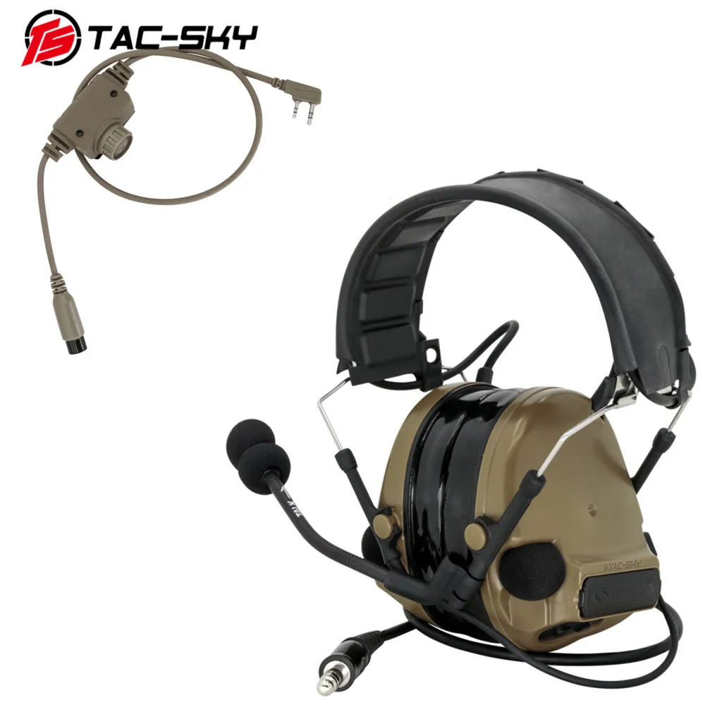 

TS TAC-SKY Tactical COMATC III Headset with RAC kenwood Plug PTT Noise Canceling Tactical COMATC III Headset（DE）