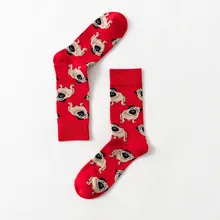 

Personality Autumn and Winter Warm Socks Men Women Funny Cartoon Pet Dog Design Kawaii Animal Printing Socks Neutral Red Sock
