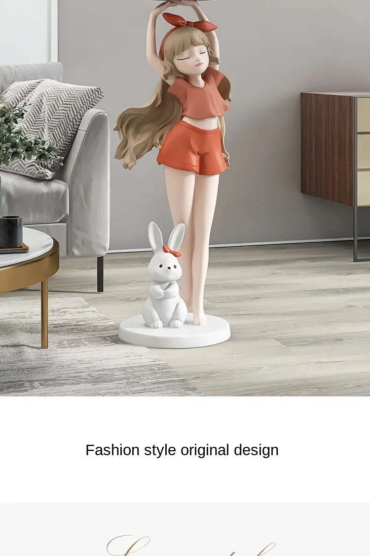 82cm Nordic Fashion Cartoon Girl Statue, Tray, Home Decoration, Gift, Interior Decoration, Large Living Room Decoration, Crafts 82cm Nordic Fashion Cartoon Girl Statue, Tray, Home Decoration, Gift, Interior Decoration, Large Living Room Decoration, Crafts