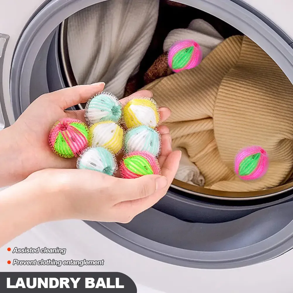 

6pcs Washing Machine Filter Floating Lint Hair Remover Catcher Reusable Laundry Balls Dirty Collection Fluff Cleaning Ball