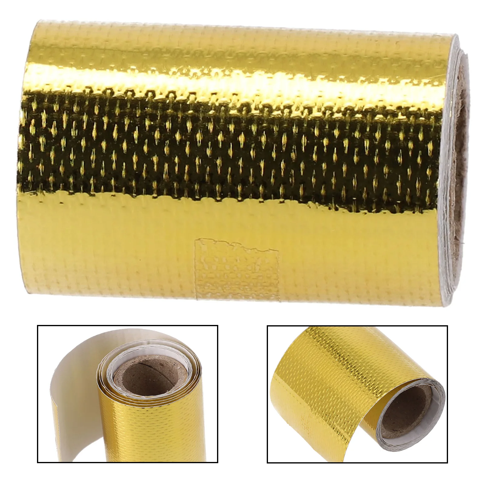 

100 X 5cm Heat Shield Wrap Tape 2021 Air Intake Fiberglass Gold Heat Insulation High Temperature Insulation Tape Reflective