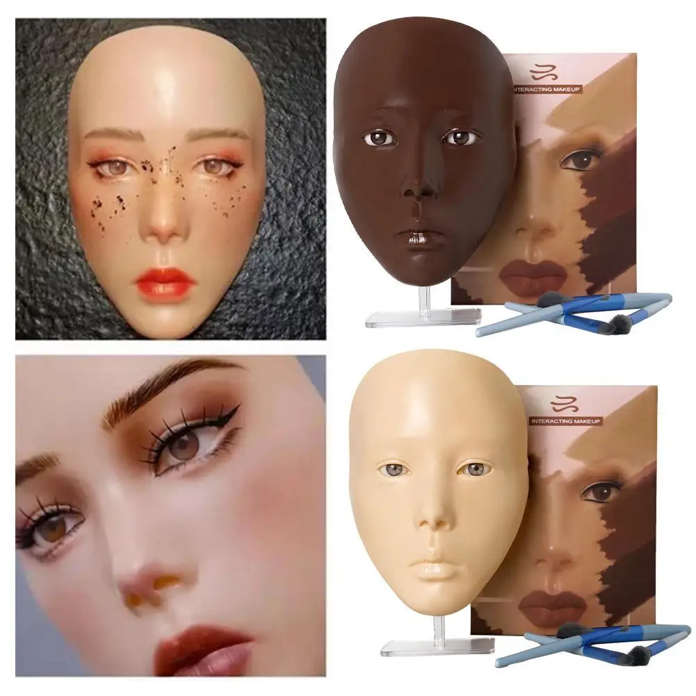 

New Arrival 5D Face Tattoo Makeup Practice Board Beauty Silicone Eyebrow Eyeliner Painting Academy Mannequin Head Pad