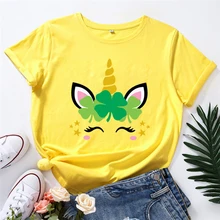 Harajuku Saint Patrick's Day Tshirt Women Causal T-shirt Cotton Unicorn Tees Woman Tee Shirts Tops Clothes Drop Shipping
Harajuku Saint Patrick's Day Tshirt Women Causal T-shirt Cotton Unicorn Tees Woman Tee Shirts Tops Clothes Drop Shipping