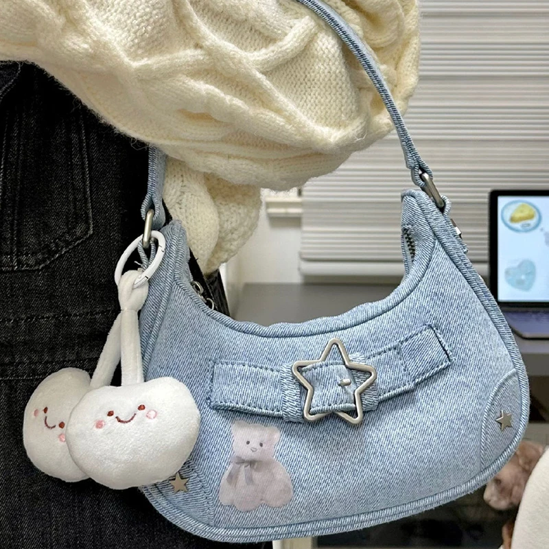 Denim Star Underarm Shoulder Bag Y2K Cute Vintage Rivet Cool Canvas Sling Purses Ladies Casual Handbag Leather Zip Purses Tote
Denim Star Underarm Shoulder Bag Y2K Cute Vintage Rivet Cool Canvas Sling Purses Ladies Casual Handbag Leather Zip Purses Tote