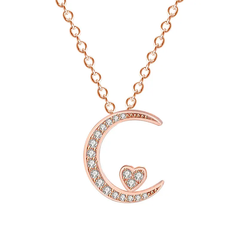 925 Sterling Silver Cute Moon Heart Crystal Statement Necklace For Women Girls Valentines Day Gift Fashion Jewelry Wholesale
925 Sterling Silver Cute Moon Heart Crystal Statement Necklace For Women Girls Valentines Day Gift Fashion Jewelry Wholesale