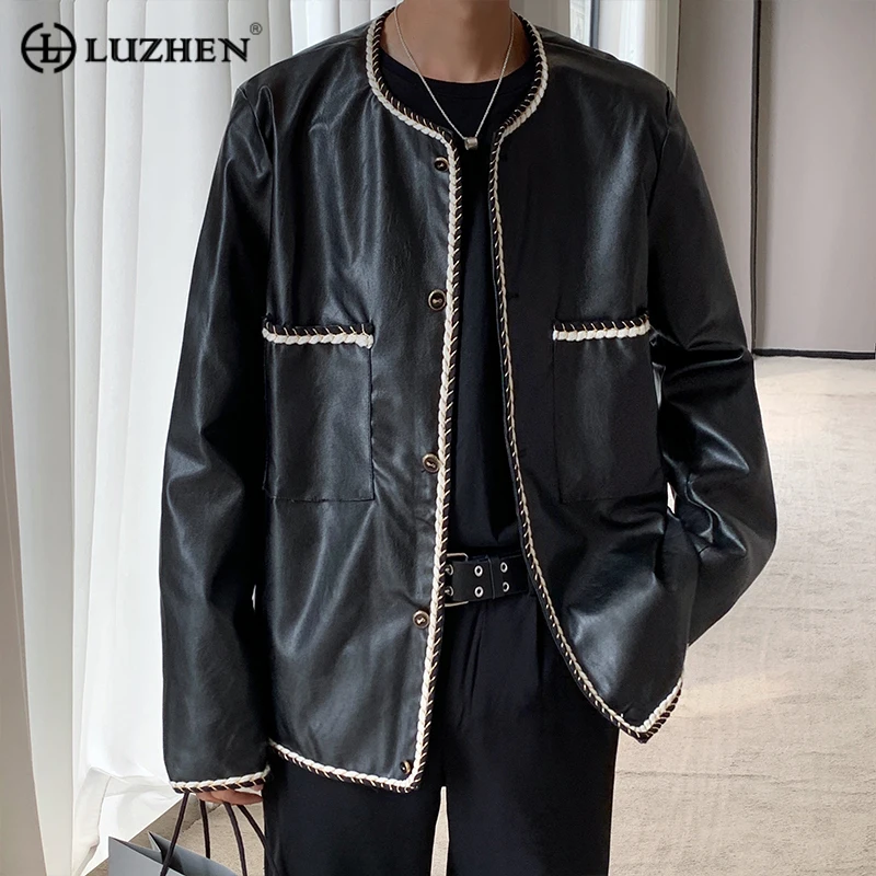 Мужская кожаная куртка LUZHEN с контрастными краями, модель 659cb5 на весну, 2024
Мужская кожаная куртка LUZHEN с контрастными краями, модель 659cb5 на весну, 2024