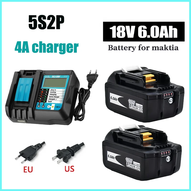 For Makita 18V 6000mAh Rechargeable Power Tools Battery with LED Li-ion Replacement LXT BL1860B BL1860 BL1850+4A Charger
For Makita 18V 6000mAh Rechargeable Power Tools Battery with LED Li-ion Replacement LXT BL1860B BL1860 BL1850+4A Charger