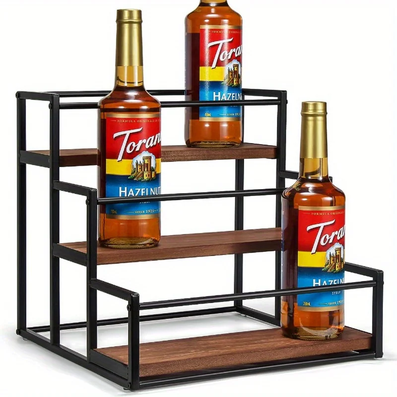 1pc Bottle Storage Rack Multi-layer Wooden Metal Shelf Living Room Coffee Syrup Manager Bottle Storage Rack For Restaurant
1pc Bottle Storage Rack Multi-layer Wooden Metal Shelf Living Room Coffee Syrup Manager Bottle Storage Rack For Restaurant