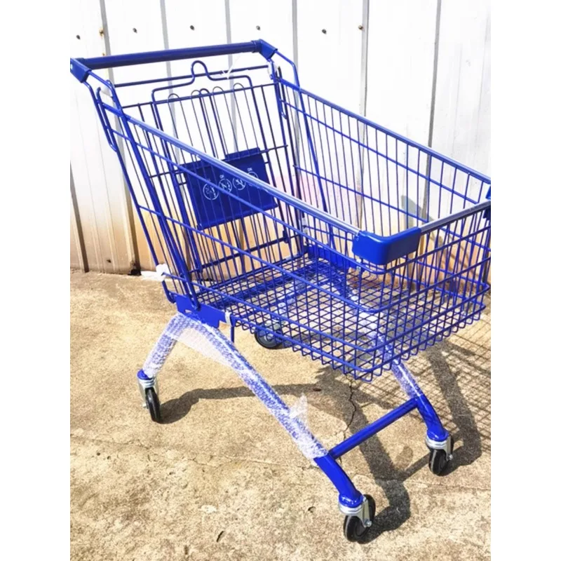 

Pink supermarket shopping cart, mall small cart, household grocery cart, internet red pink silent universal wheel handcart