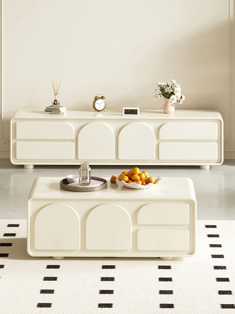 French cream style square coffee table, living room, modern and minimalist size household coffee table
French cream style square coffee table, living room, modern and minimalist size household coffee table