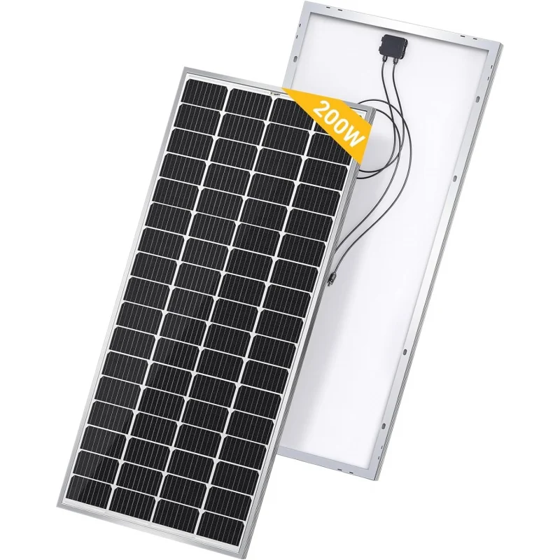 

BougeRV 9BB Cell 200 Watts Solar Panel,23% High-Efficiency Mono Module Monocrystalline Technology Work with 12 Volts Charger for