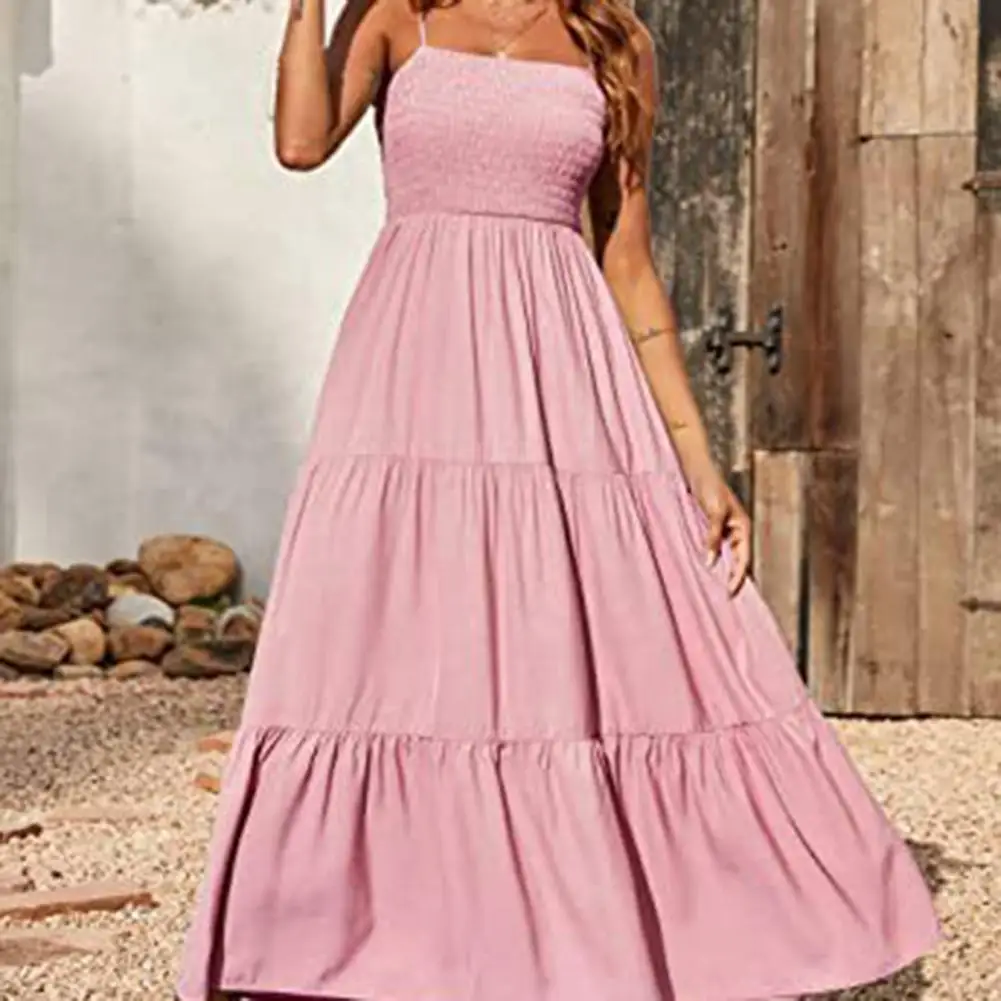 Lady Backless Dress Solid Color Summer Dress Spaghetti Strap Female Ruffle Dress Elastic Elegant Girl Dress for Dating
Lady Backless Dress Solid Color Summer Dress Spaghetti Strap Female Ruffle Dress Elastic Elegant Girl Dress for Dating
