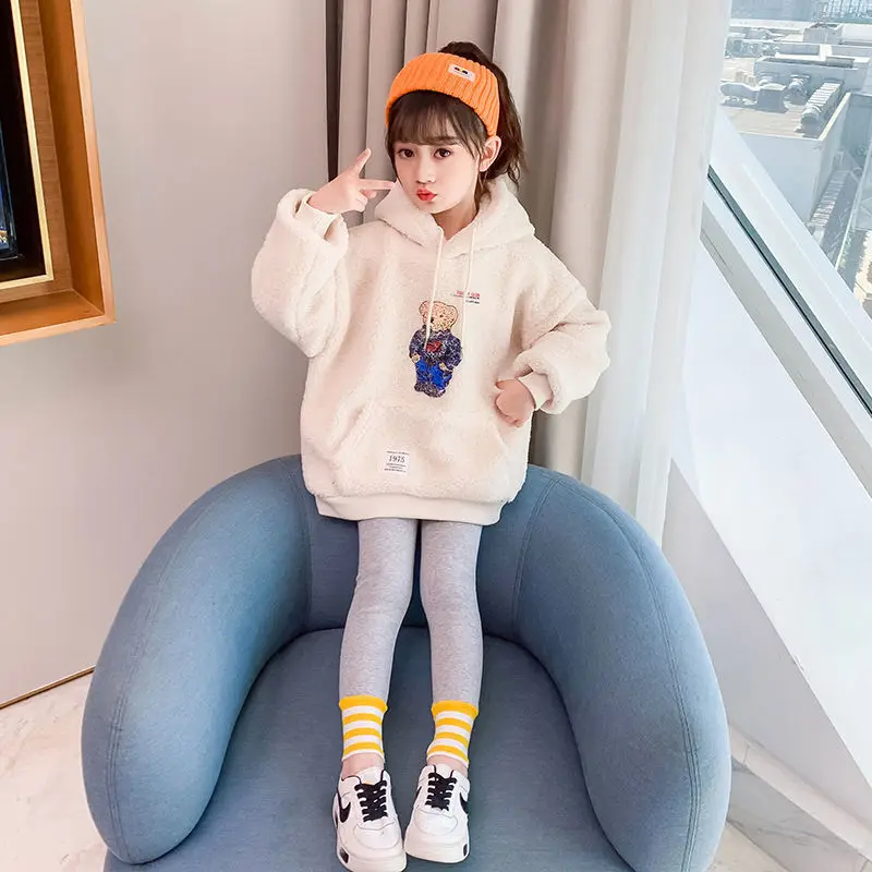 Cartoons Winter Spring Autumn Hoodie Warm Kids Suit Girl Plus Velvet Lamb Wool Pink Beige Outfits Boutique Teens Sports Childre
Cartoons Winter Spring Autumn Hoodie Warm Kids Suit Girl Plus Velvet Lamb Wool Pink Beige Outfits Boutique Teens Sports Childre