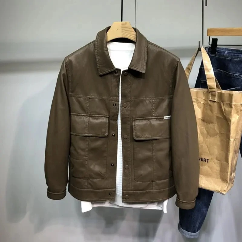 Mens Fashion PU Leather Jacket Spring Autumn High Quality Trend Motorcycle Jackets Male Streetwear Casual Coats Chaquetas Hombre
Mens Fashion PU Leather Jacket Spring Autumn High Quality Trend Motorcycle Jackets Male Streetwear Casual Coats Chaquetas Hombre