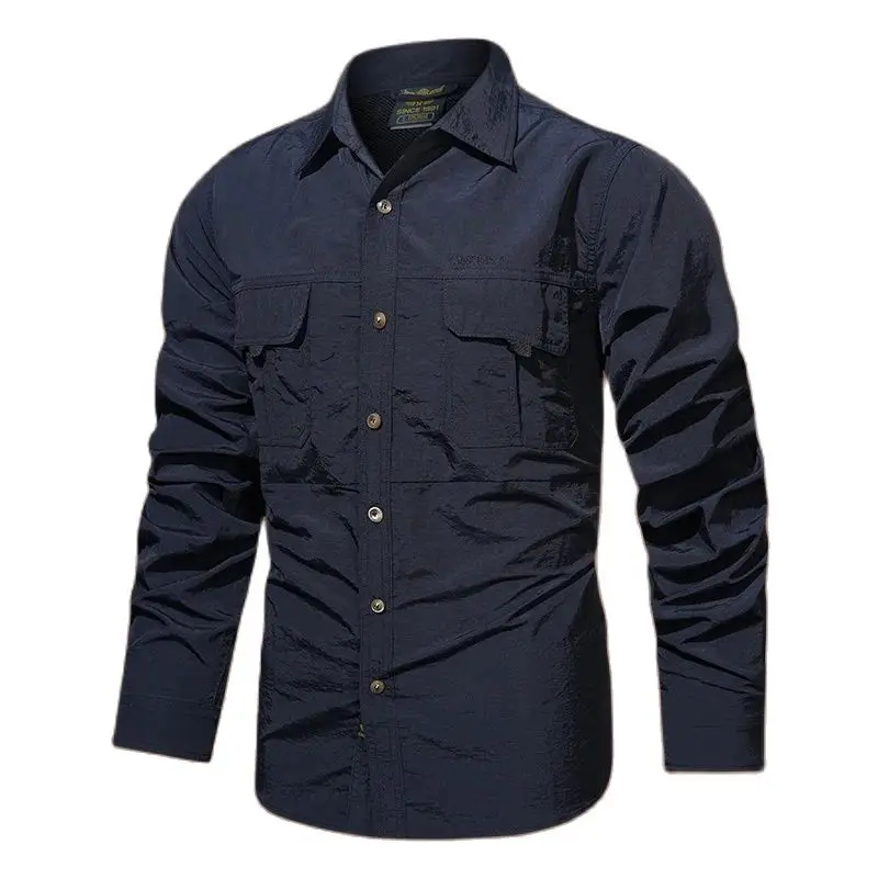 

Мужская рубашка-карго с несколькими карманами, уличная одежда для скалолазания, Военная тактическая рубашка, одежда для походов, рыбалки, боевая рубашка