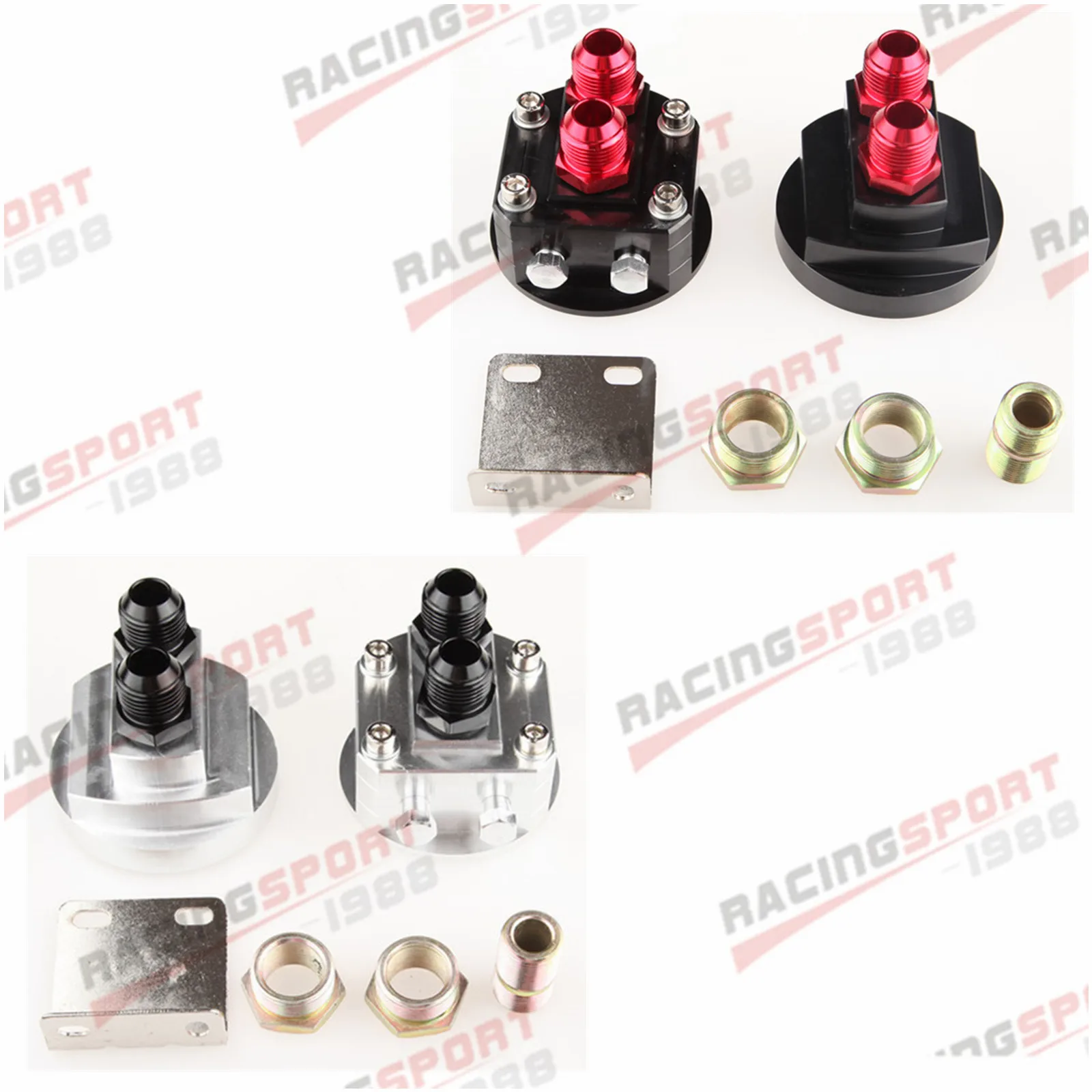 Oil Filter Relocation Male Fitting Adapter Kit 3/4X16 / 20X1.5 Aluminum Silver / Black
Oil Filter Relocation Male Fitting Adapter Kit 3/4X16 / 20X1.5 Aluminum Silver / Black
