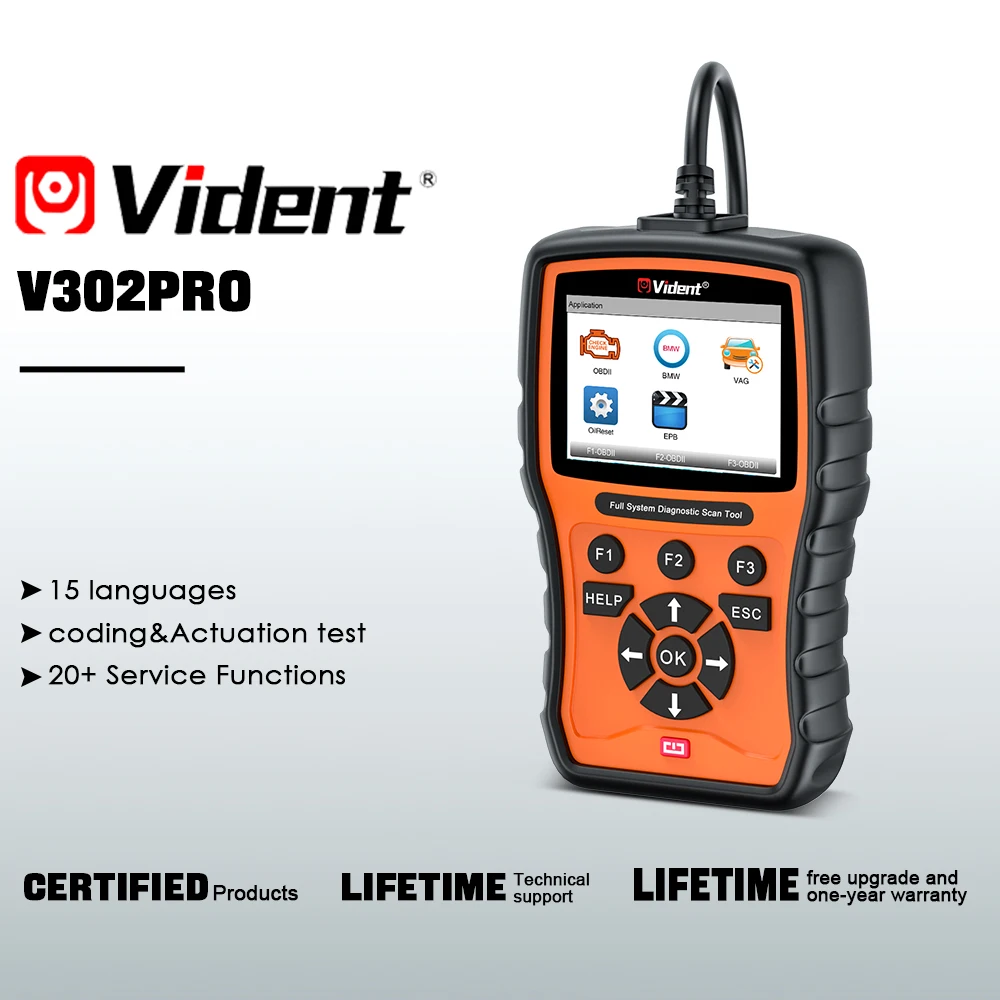 

Vident V302Pro All System Diagnostic Tool 13+ Reset Function Bi-directional Control Tool DOIP & CANFD Lifetime Free Update