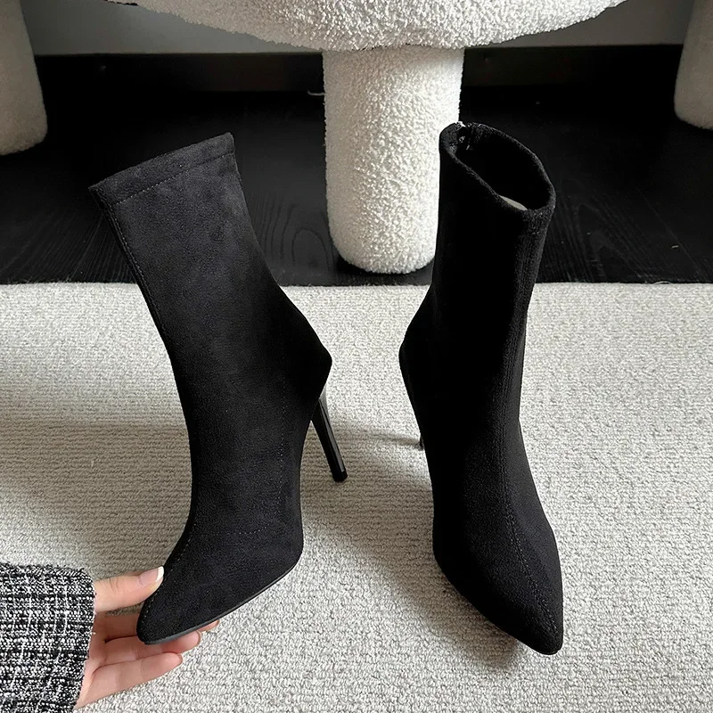Pointed High Heel Short Boots Women 2023 Autumn New Thin Heel Suede Elastic Ankle Boots Female Solid Casual Shoes for Women
Pointed High Heel Short Boots Women 2023 Autumn New Thin Heel Suede Elastic Ankle Boots Female Solid Casual Shoes for Women