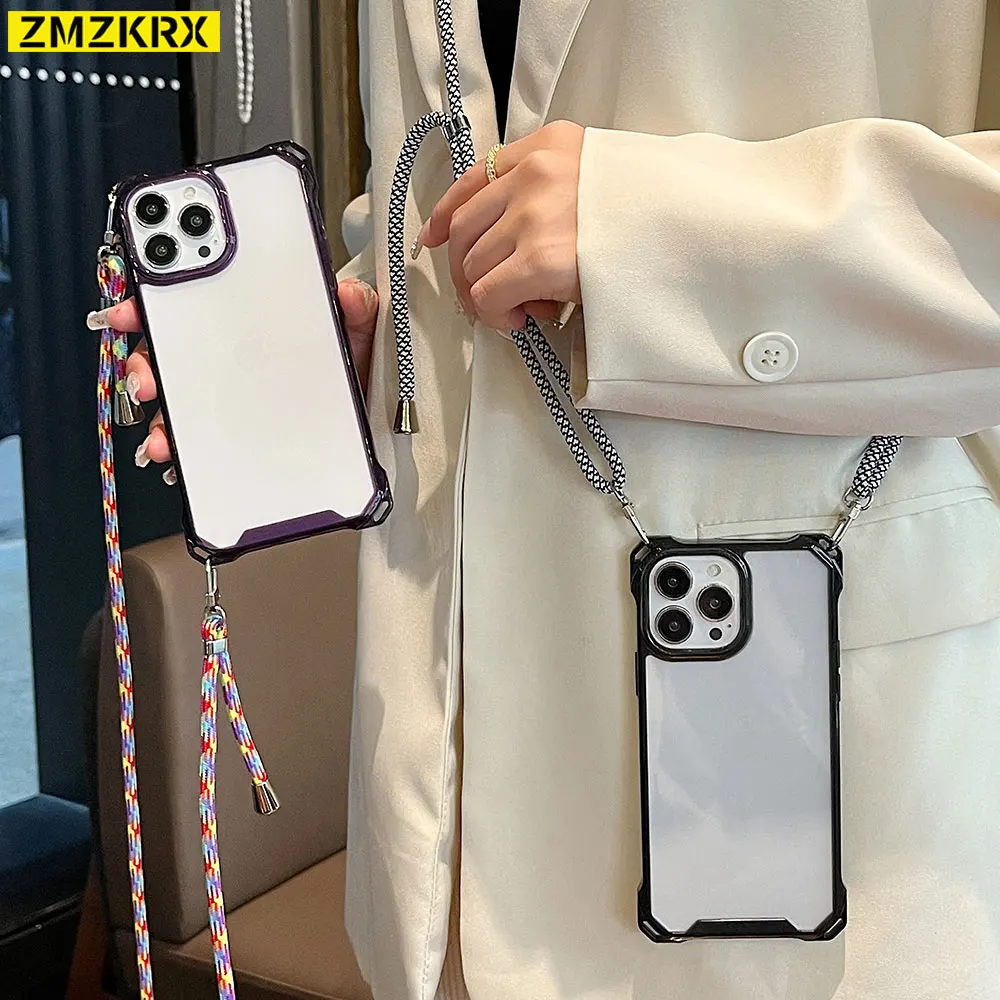Crossbody Necklace Cord Lanyard Clear Hard Case For iPhone 13 12 MiNi 11 14 Pro Max XS XR X 8 7 6 Plus SE Transparent Soft Cover
Crossbody Necklace Cord Lanyard Clear Hard Case For iPhone 13 12 MiNi 11 14 Pro Max XS XR X 8 7 6 Plus SE Transparent Soft Cover