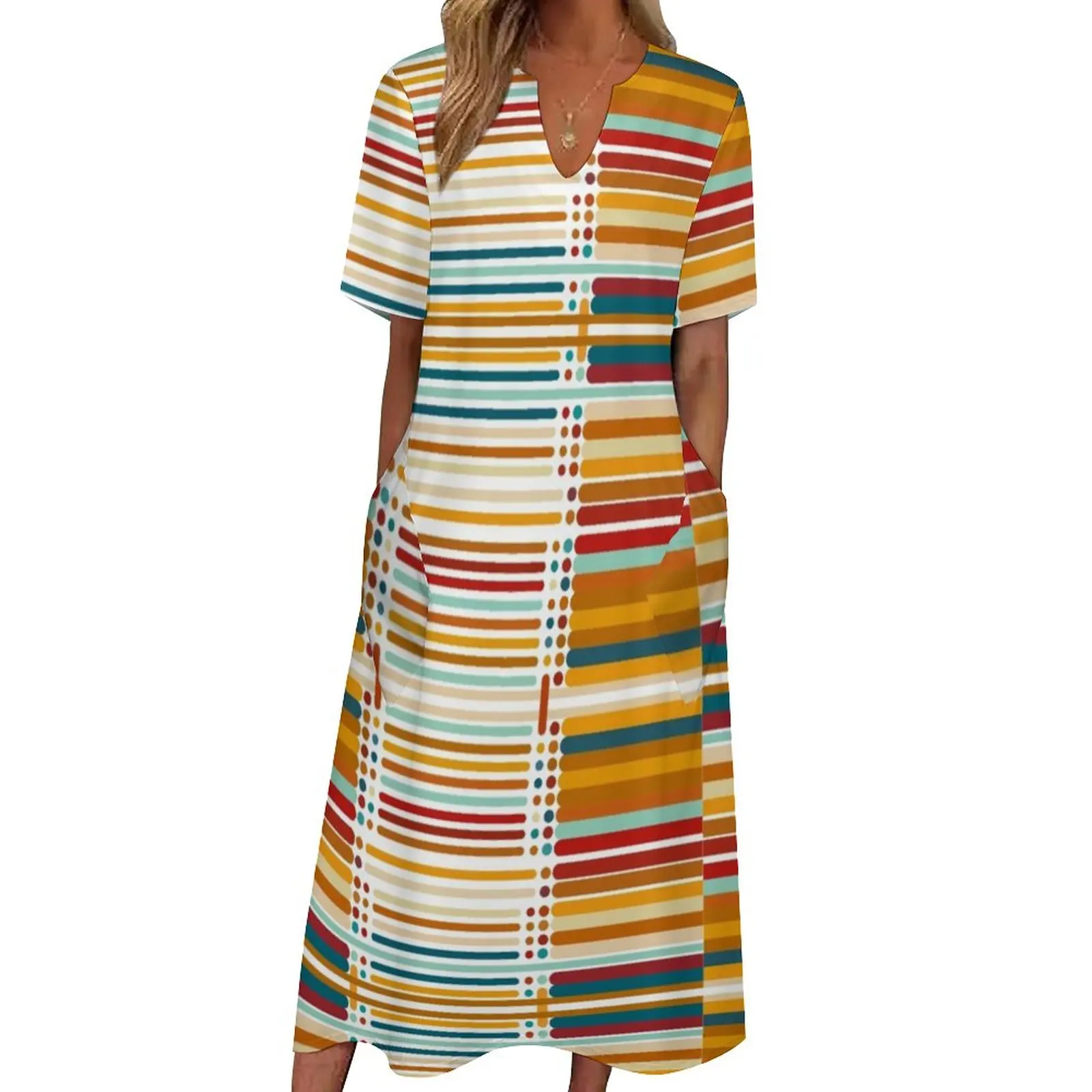 Dots And Stripes Dress Multicolor Print Night Club Maxi Dress V Neck Pattern Bohemia Long Dresses Aesthetic Oversized Vestidos
Dots And Stripes Dress Multicolor Print Night Club Maxi Dress V Neck Pattern Bohemia Long Dresses Aesthetic Oversized Vestidos