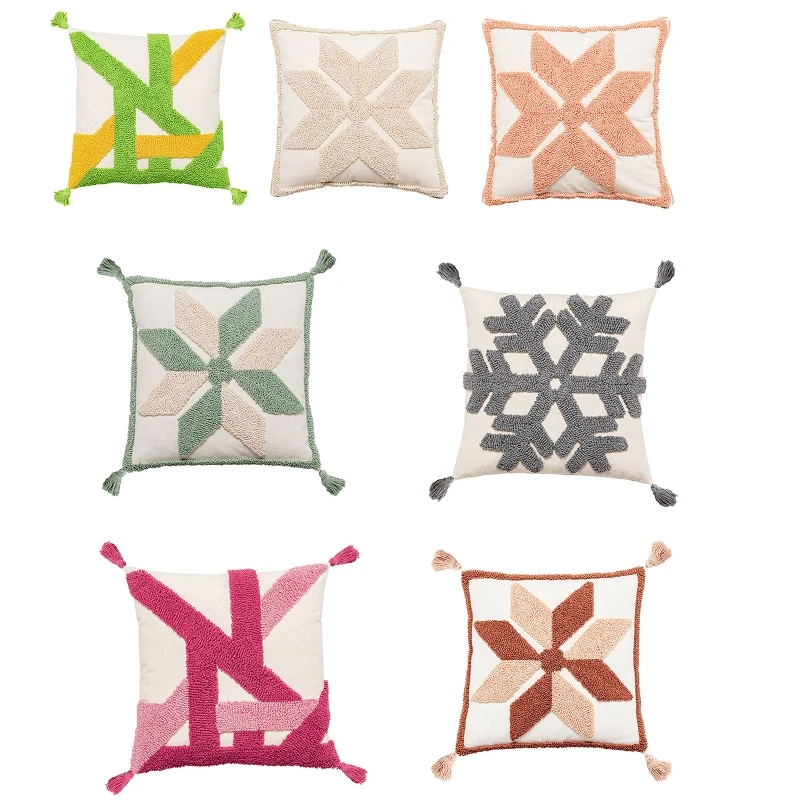 Tufted Throw Pillow for Case with Tassel Colorful Geometric Snowflake Cushion Co
Tufted Throw Pillow for Case with Tassel Colorful Geometric Snowflake Cushion Co