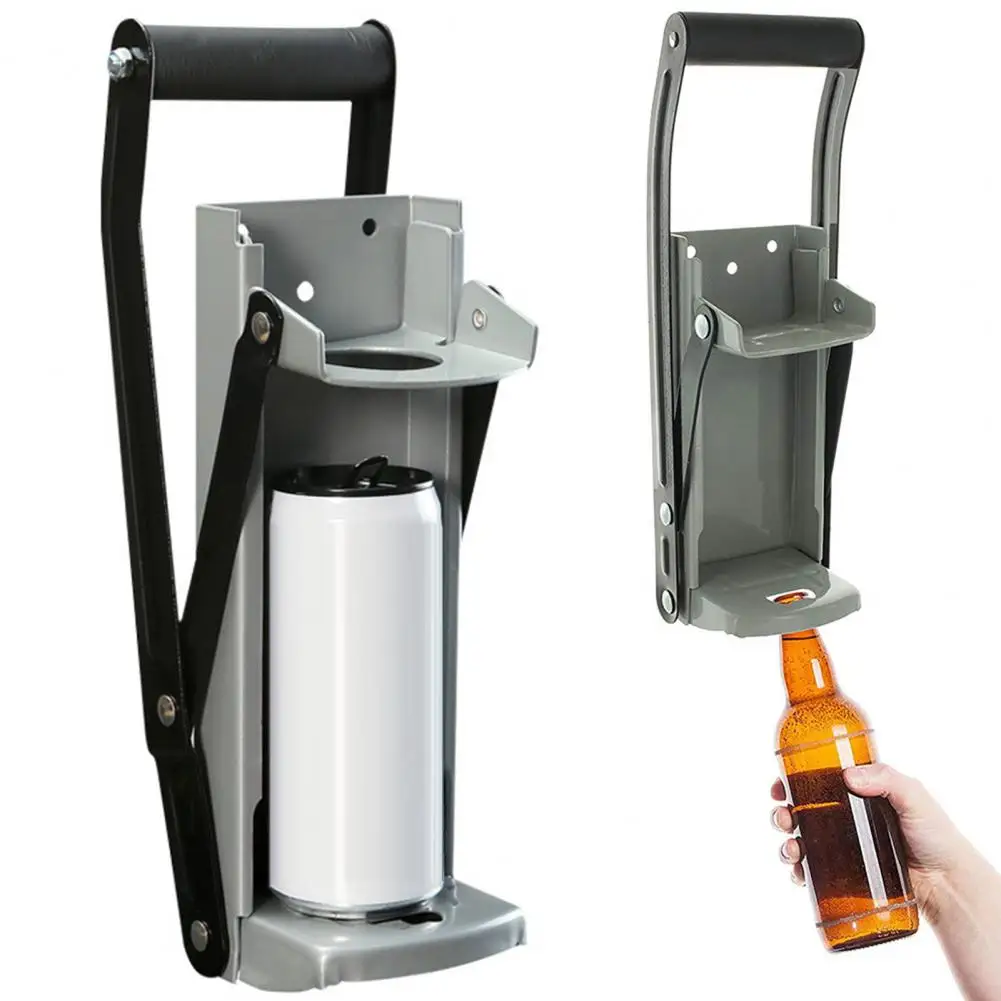 

16OZ 500ML Can Press Bottle Crusher Wall Mounted Recycling Soda Beer Cans Bottles Pressing And Lid Removal Kitchen Gadgets
