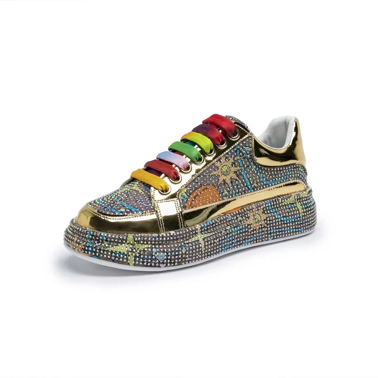 New Korean version of colorful women's trendy shoes with full diamonds, thick soles, fashionable casual shoes, large size
New Korean version of colorful women's trendy shoes with full diamonds, thick soles, fashionable casual shoes, large size