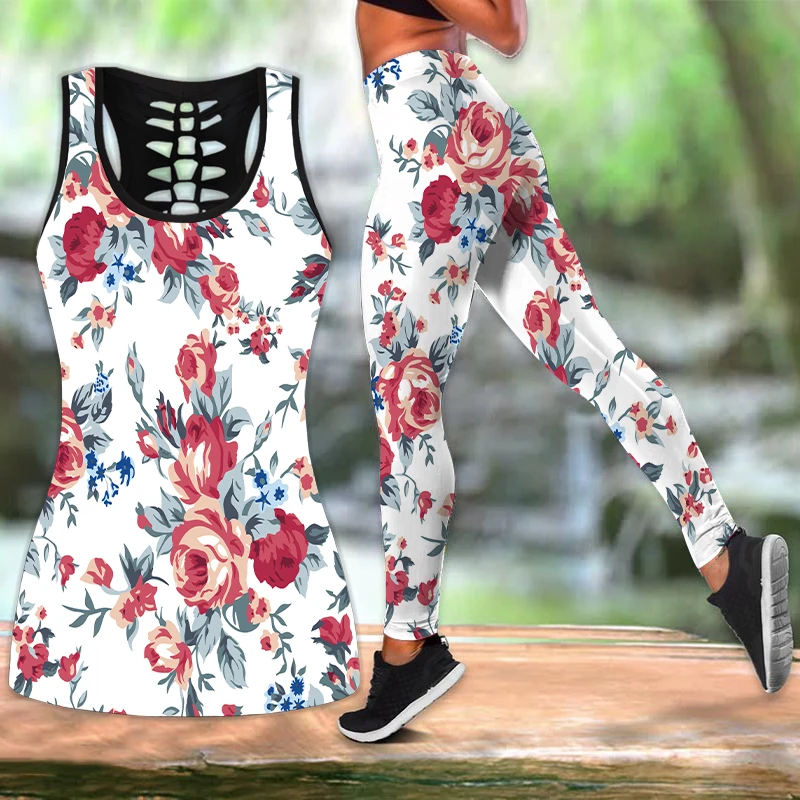 Women's Fashion Floral Art Hollow Tank Top and Legging 3D Print Outfit for Women Casual Yoga Pants Fitness Sport Leggings
Women's Fashion Floral Art Hollow Tank Top and Legging 3D Print Outfit for Women Casual Yoga Pants Fitness Sport Leggings