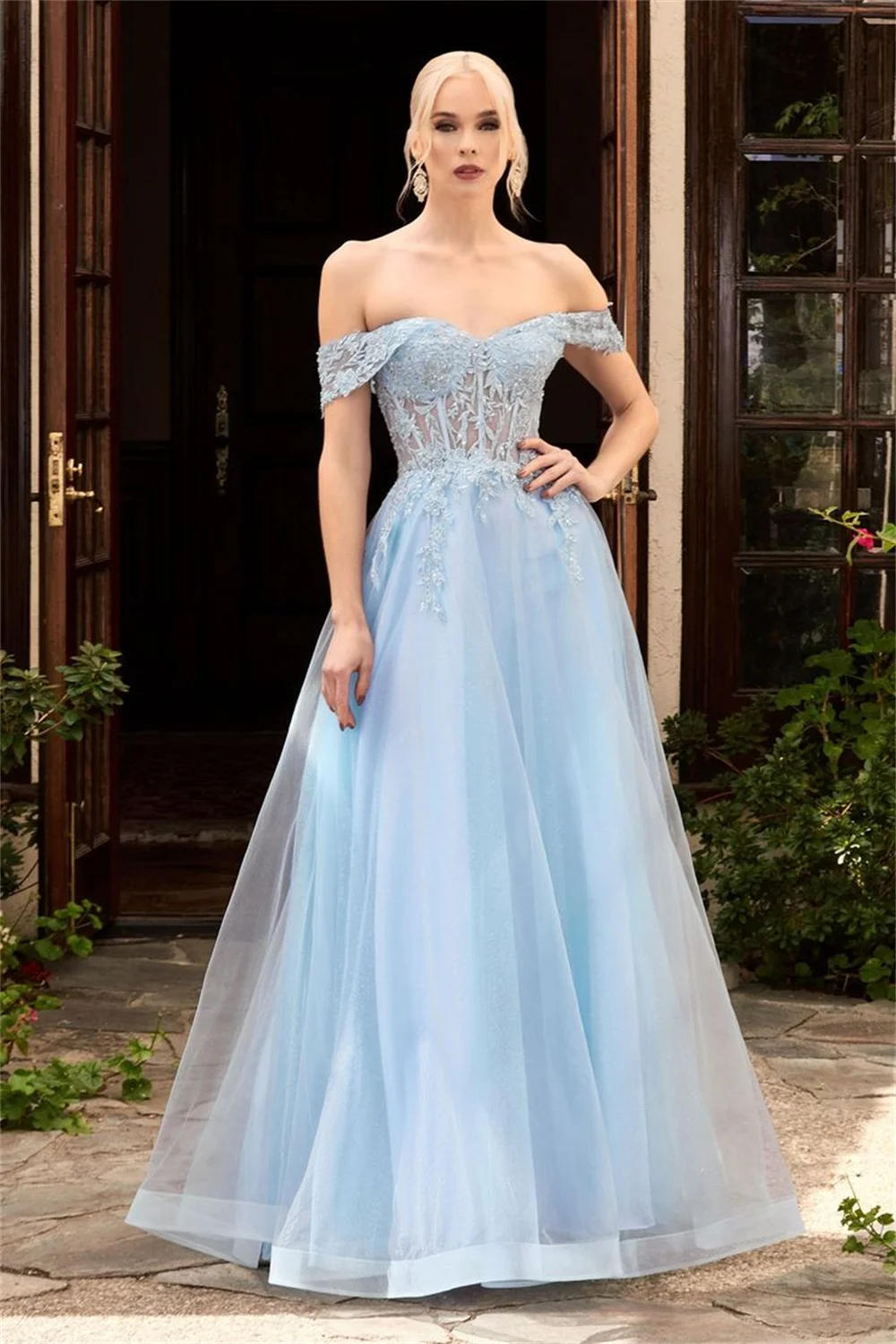 Sansa Green Lace Embroid فساتين سهره فاخره 2023 A-line فساتين السهرة Sweet Off Shoulder Vestidos De Noche Fairy Prom Dresses 10 S3e1fdd94b7614351863f4fae6063c3993