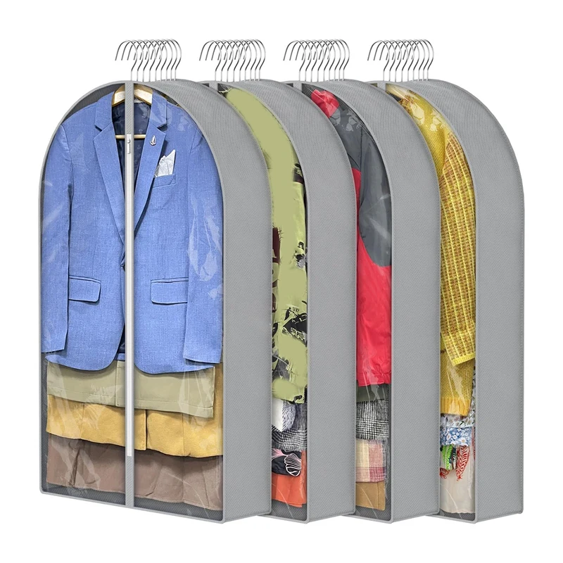 4Pcs 40In Clothing Bag Garment Dust Cover For Hanging Clothes With 6.5In Gusseted, Moth Proof Clothes Bags For Storage Hanging
4Pcs 40In Clothing Bag Garment Dust Cover For Hanging Clothes With 6.5In Gusseted, Moth Proof Clothes Bags For Storage Hanging