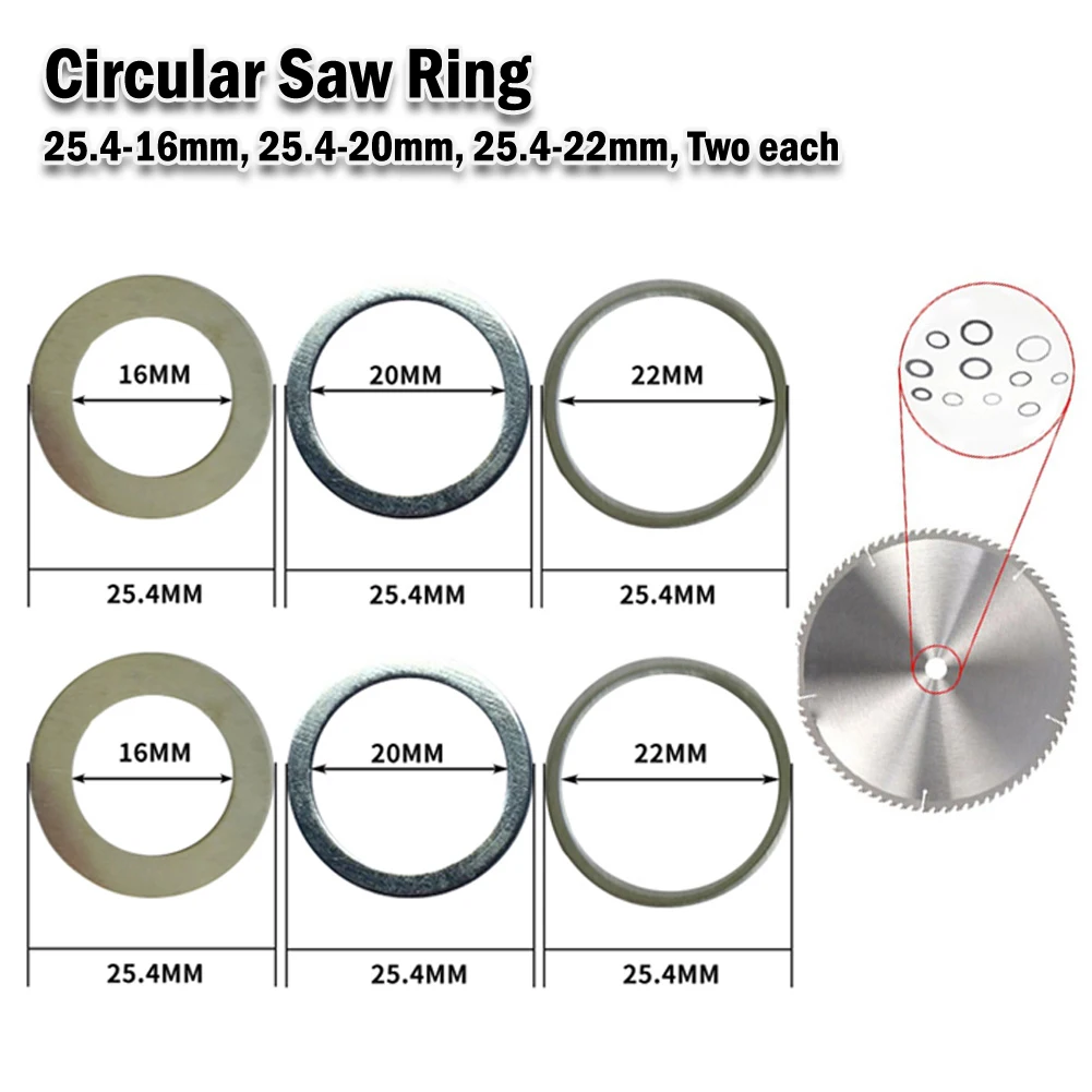 6pcs Adapter Washer For Circular Saw Blades Reducing Rings Set Conversion Cutting Disc Aperture Gasket Inner Hole Adapter Ring
6pcs Adapter Washer For Circular Saw Blades Reducing Rings Set Conversion Cutting Disc Aperture Gasket Inner Hole Adapter Ring
