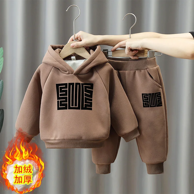 Kids Teenage Costume Suit Baby Boys And Girls Clothing Set Winter Children Thickened Hooded Outerwear Tops Pants 2PCS Outfits
Kids Teenage Costume Suit Baby Boys And Girls Clothing Set Winter Children Thickened Hooded Outerwear Tops Pants 2PCS Outfits