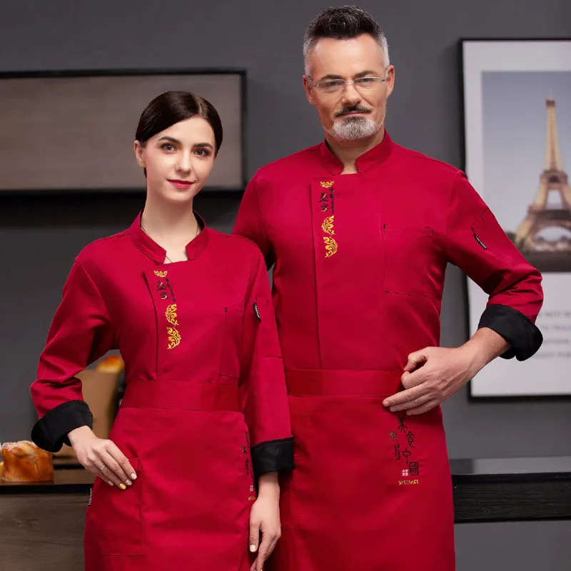 C306, кухонная форма для выпечки с длинным рукавом, красная столовая одежда для кухни, белые мужские комбинезоны для отеля, искусственное пальто шеф-повара
C306, кухонная форма для выпечки с длинным рукавом, красная столовая одежда для кухни, белые мужские комбинезоны для отеля, искусственное пальто шеф-повара