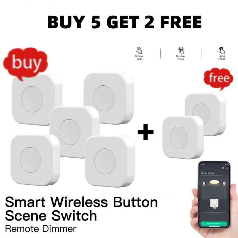 Tuya Wireless Mini Switch Smart Scene Switch One Key Control Button Smart Remote Control Home Automation
Tuya Wireless Mini Switch Smart Scene Switch One Key Control Button Smart Remote Control Home Automation