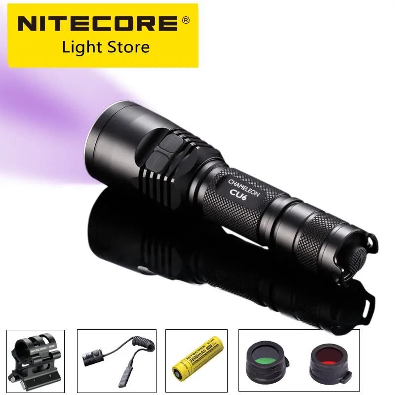 

NITECORE CU6 3000mw Ultraviolet UV Flashlight 365nm Military Search Hunting Tactical Flashlights LED 5 Light Sources Troch