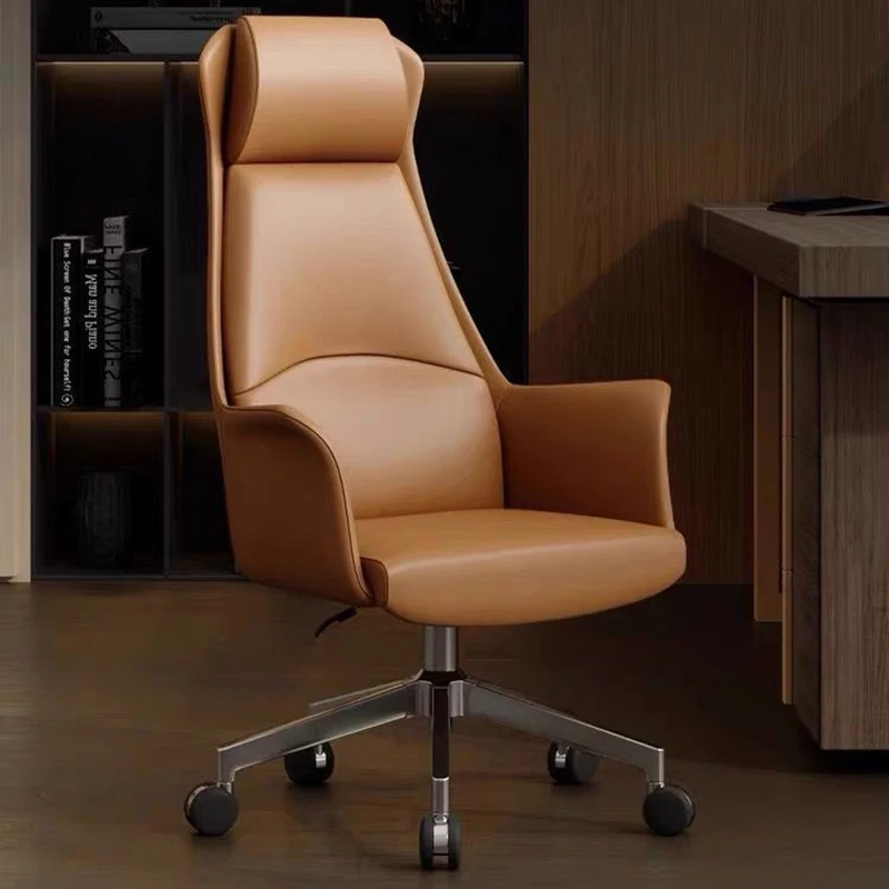 

Seat Office Chair Swivel Base Designer Gaming Luxury Modern Backrest Orange Armrest Chairs Headrest Cadeiras Bedroom Furniture