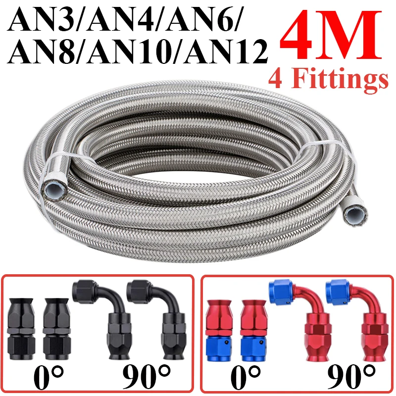 4M AN3 AN4 AN6 AN8 AN10 AN12 E85 Stainless Steel PTFE Fuel Hose Oil Gas Cooler Line Pipe Tube 2x0° 2x90° Swivel Hose End Fitting
4M AN3 AN4 AN6 AN8 AN10 AN12 E85 Stainless Steel PTFE Fuel Hose Oil Gas Cooler Line Pipe Tube 2x0° 2x90° Swivel Hose End Fitting