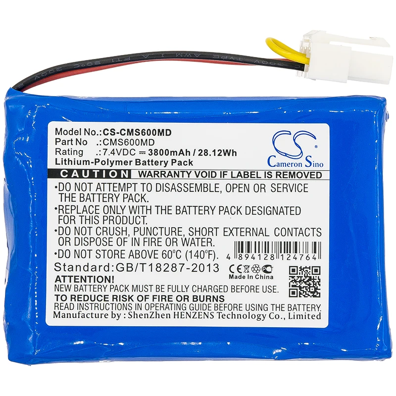 Medical Battery For CONTEC 88889457 MONITOR CMS6000 Li-Polymer 7.40V 3800mAh / 28.12Wh Blue
Medical Battery For CONTEC 88889457 MONITOR CMS6000 Li-Polymer 7.40V 3800mAh / 28.12Wh Blue