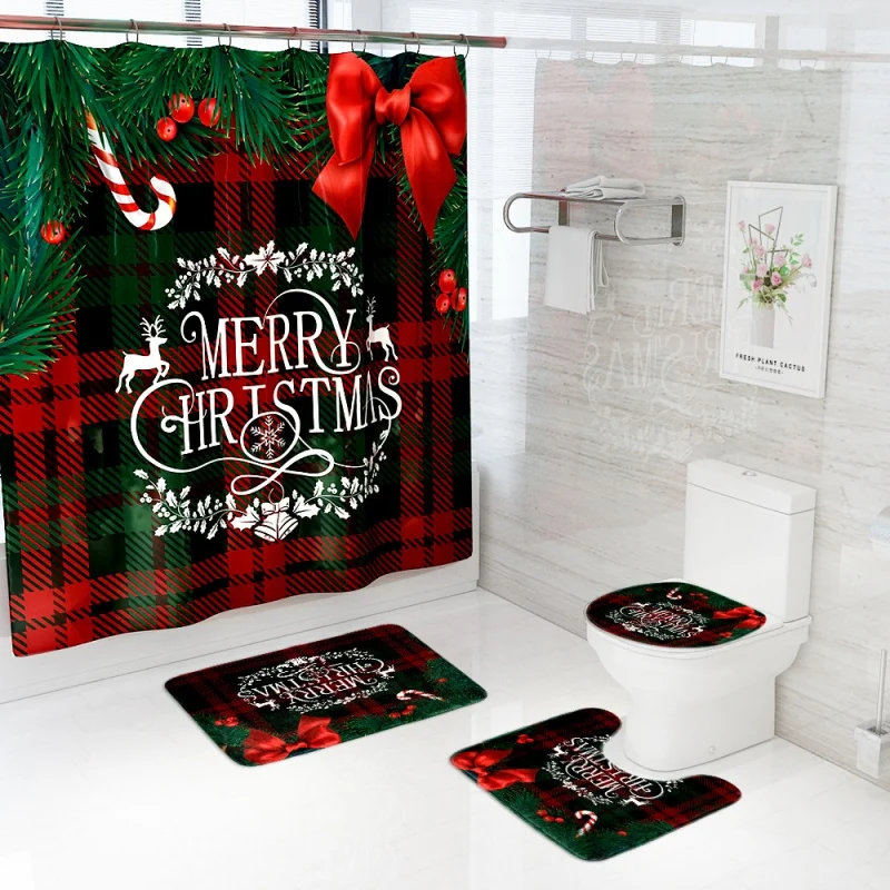 Merry Christmas Shower Curtains Snowman Christmas 4pcs Tree Xmas New Year Bathroom Decor Non-slip Rug Bath Mats Toilet Lid Cover
Merry Christmas Shower Curtains Snowman Christmas 4pcs Tree Xmas New Year Bathroom Decor Non-slip Rug Bath Mats Toilet Lid Cover