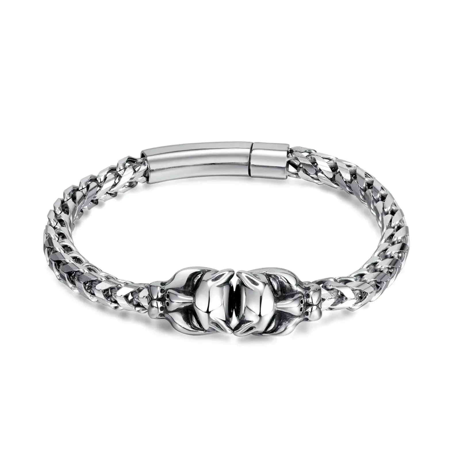 CHUANGCHENG 6mm Men's Hiphop 21cm Stainless Steel Vintage Wolf Head Link Man Bracelet Chain Jewelry
CHUANGCHENG 6mm Men's Hiphop 21cm Stainless Steel Vintage Wolf Head Link Man Bracelet Chain Jewelry
