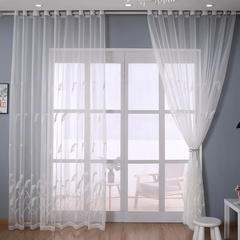 American White Reed Embroidered Curtain for Living Dining Room Bedroom Bay Window Modern Minimalist Tulle Small Fresh Embroidery
American White Reed Embroidered Curtain for Living Dining Room Bedroom Bay Window Modern Minimalist Tulle Small Fresh Embroidery