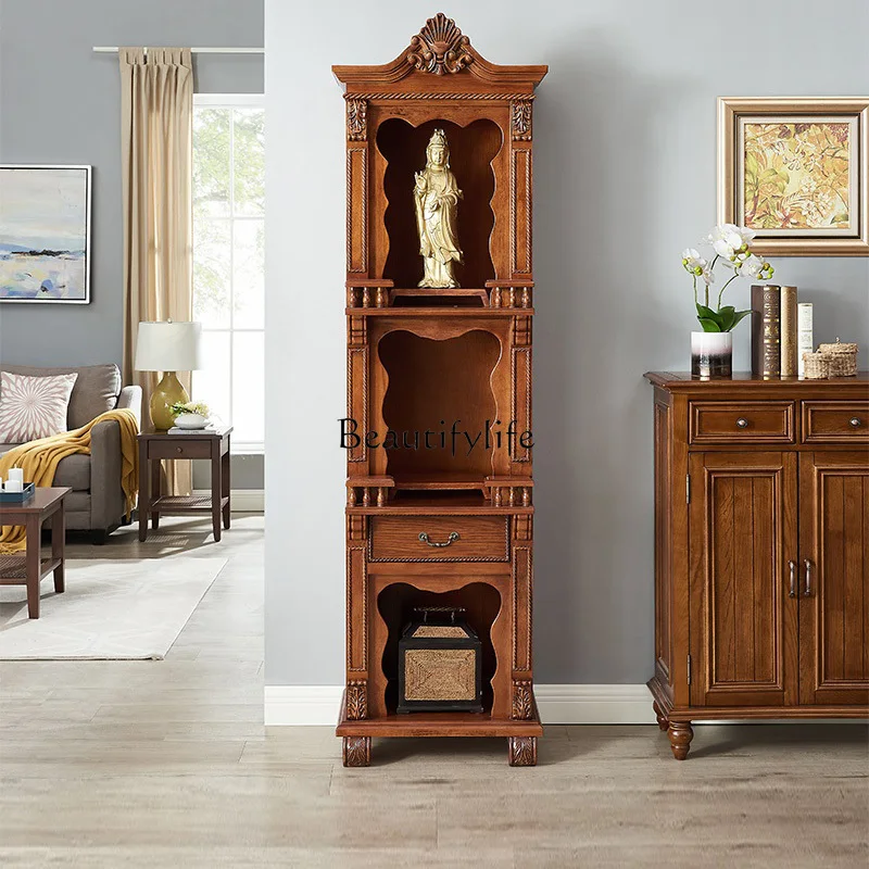 American-Style Solid Wood Buddha Niche Triangle Cabinet Living Room Storage Rack Home
American-Style Solid Wood Buddha Niche Triangle Cabinet Living Room Storage Rack Home