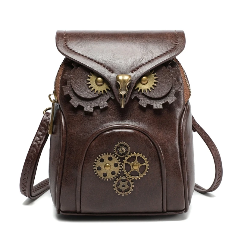 

Womens PU Leather Bag Medieval Shoulder Bag Cartoon Owl Crossbody Bag